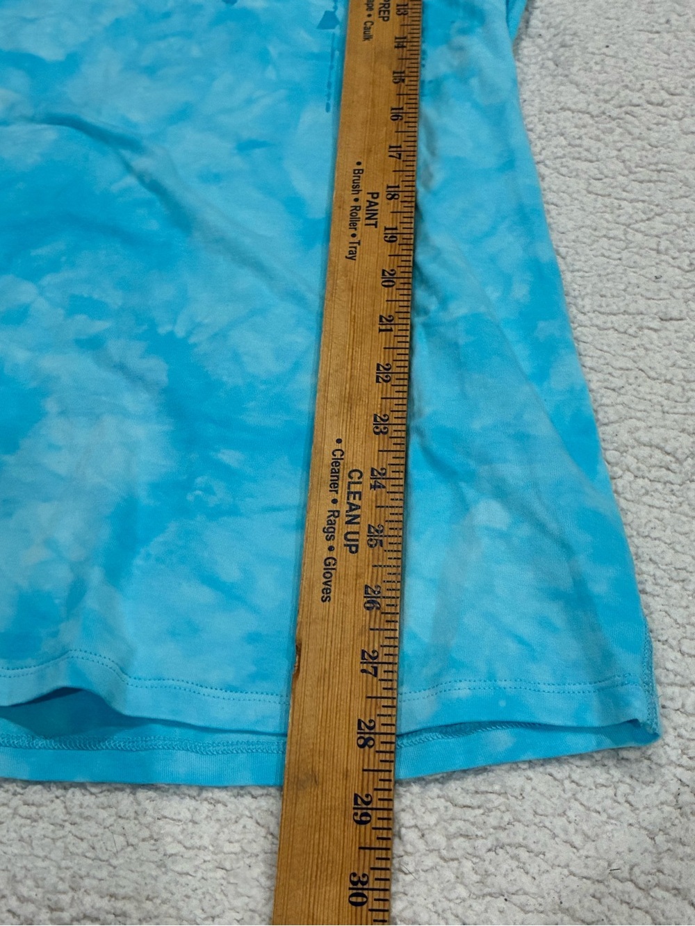 NWOTEarth Yoga Light Blue Tie‑Dye V‑Neck Floral Organic Cotton Tee | Size XL - Picture 6 of 6